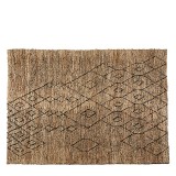 NATURAL JUTE RUG WITH BLACK PATTERN